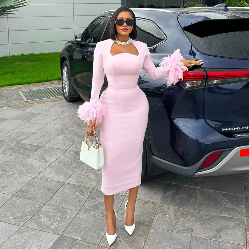 Женская одежда новинка осени 2024 милое и свежее платье с квадратным вырезом