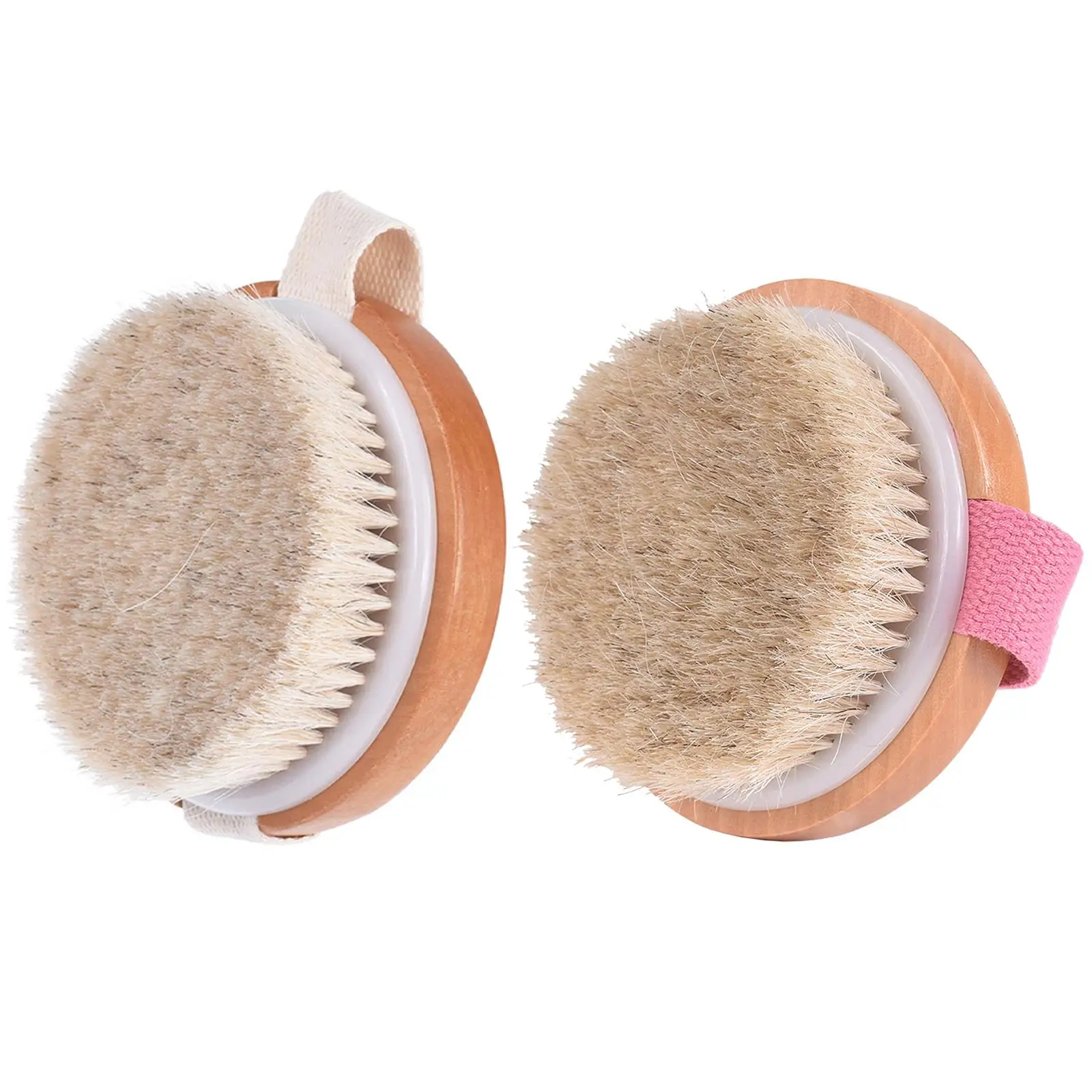 

Wooden Brush Natural Exfoliating SPA Massage Body Scrubber Wet & Remove Round Brush