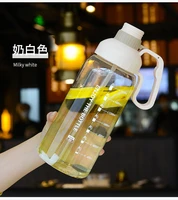 1 8 liter water bottle with straw female jug portable travel sports kettle with marker plastic drinking bottle male cup large