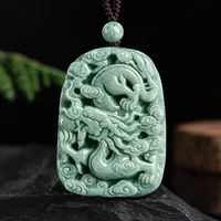 burmese jade dragon pendant jadeite emerald amulet accessories necklace luxury gemstone vintage fashion natural green jewelry