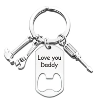 personalized sublimation father day gift ideas 2022 holder blank keychain and metal tag key chain beer bottle keyholder opener