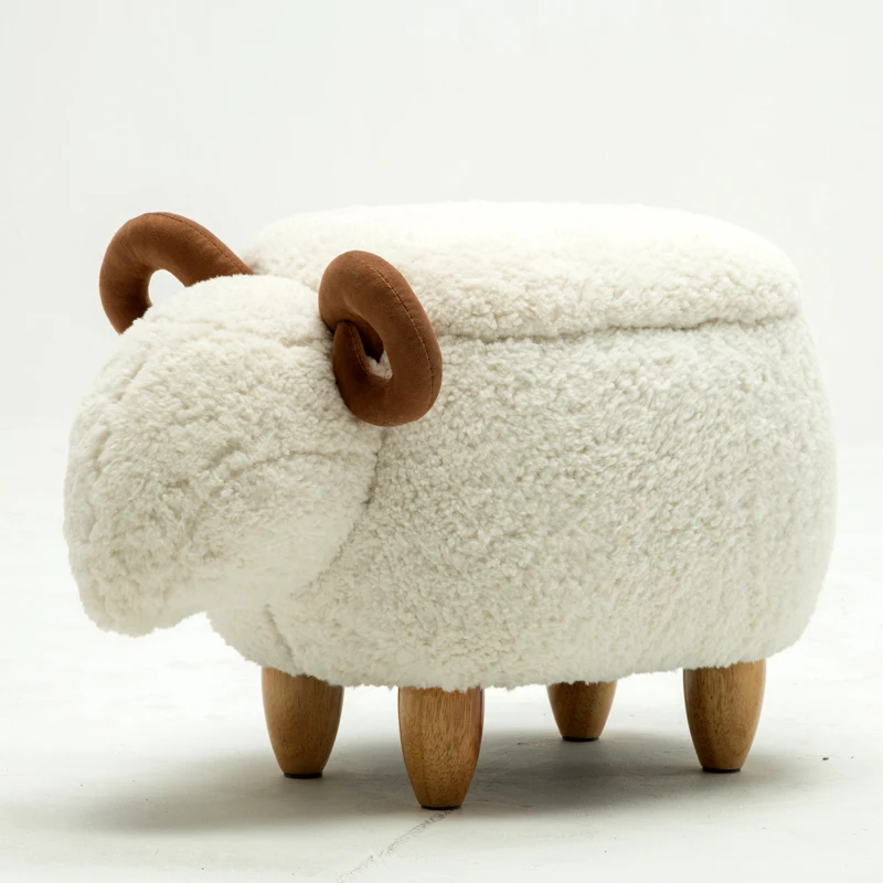 

Creative Lamb Shoe Changing Stool With Storage Sofa Footstool Step Stool Living Room Ottoman Pouf Space Saving Furniture