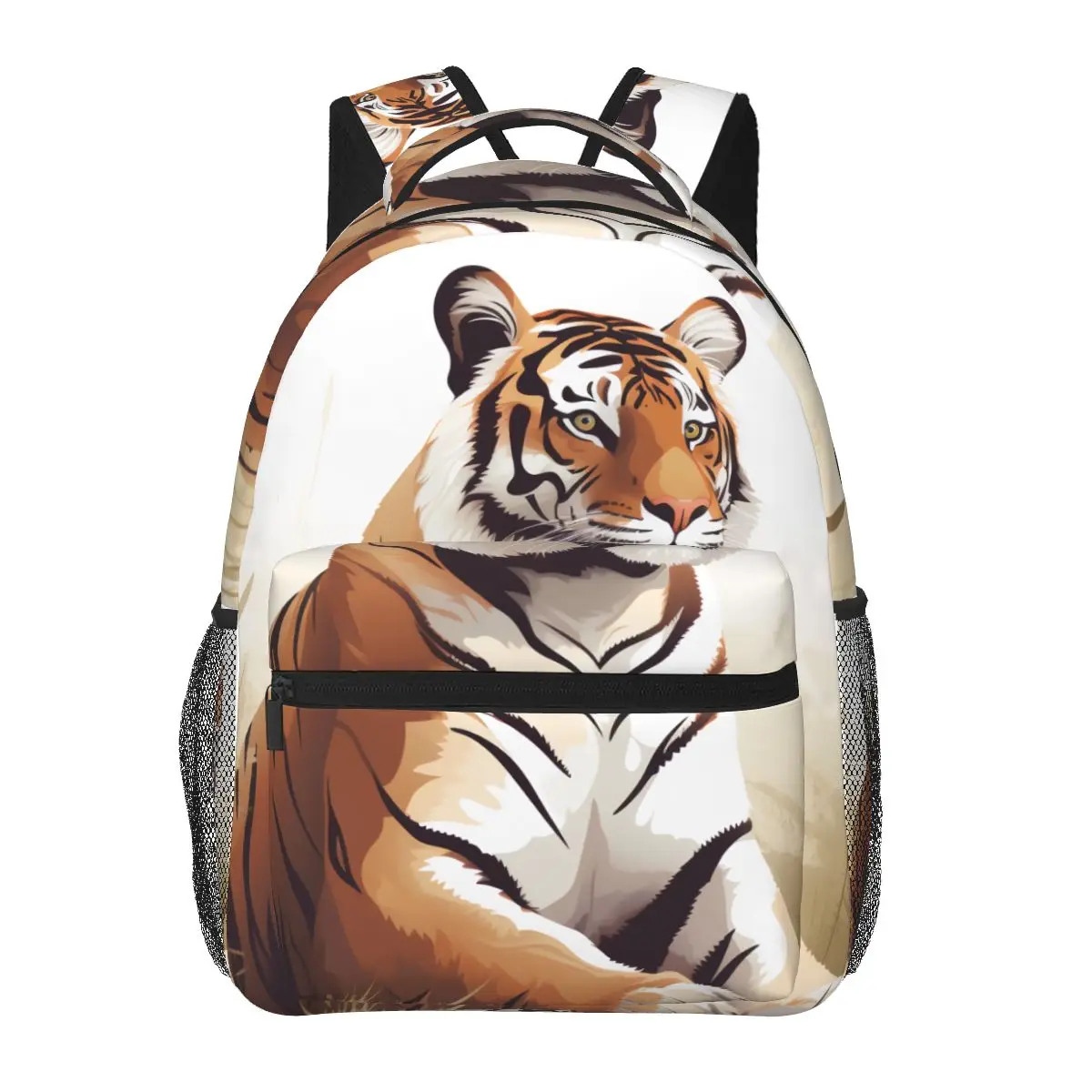 

Рюкзак с изображением тигра, плоские уличные рюкзаки с изображением животных, Молодежные школьные сумки с узором для кемпинга, высококачественный рюкзак