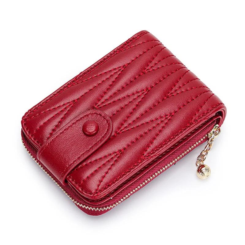 

Женский кошелек для карт, новый модный дизайн, кошелек с несколькими карманами для карт, женский короткий кошелек, сумка для карт из натуральной кожи для водителя