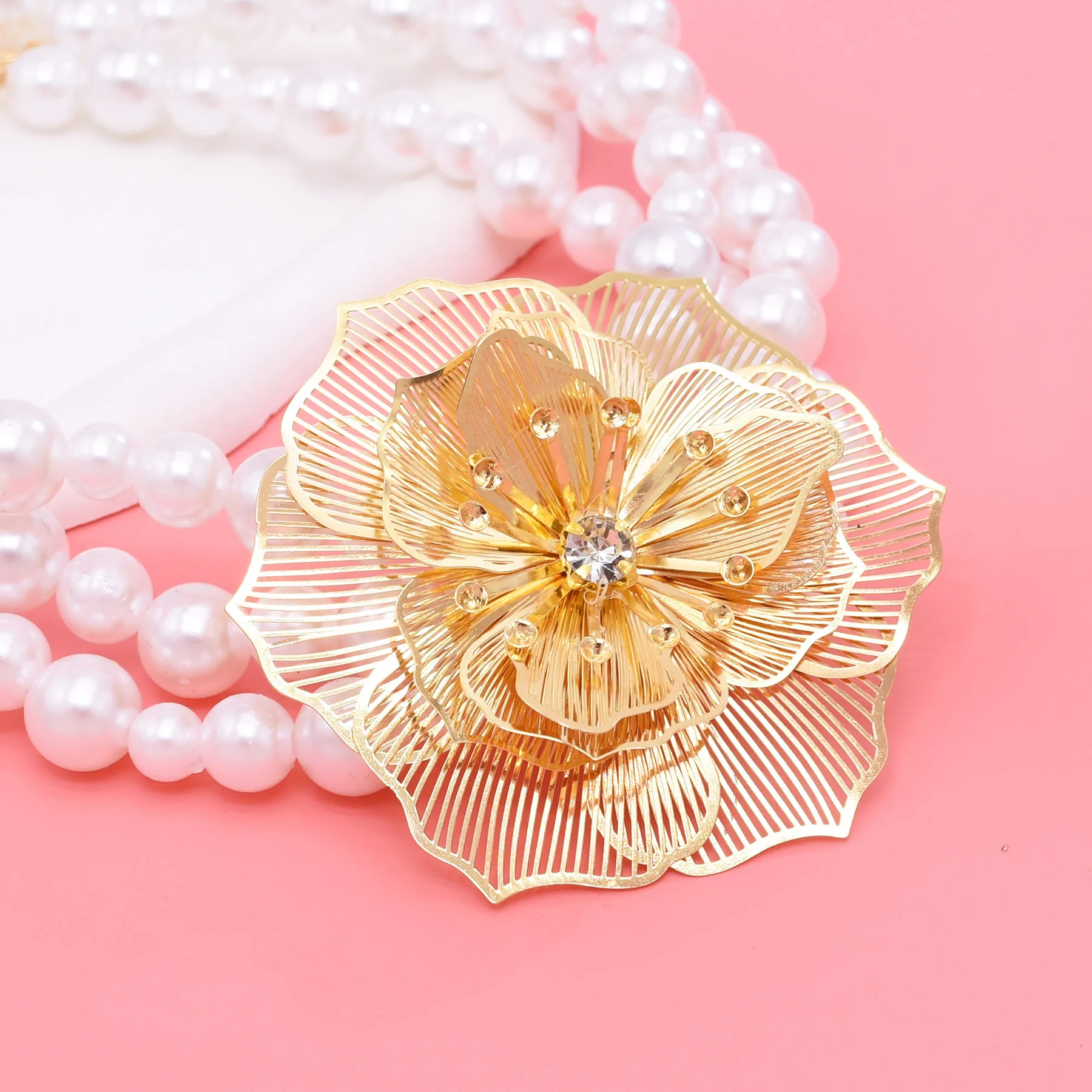 2 шт. модное многослойное ожерелье с подвеской в виде цветка камелии и