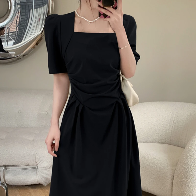 Платье женское приталенное в стиле ретро облегающее французское скрывающее