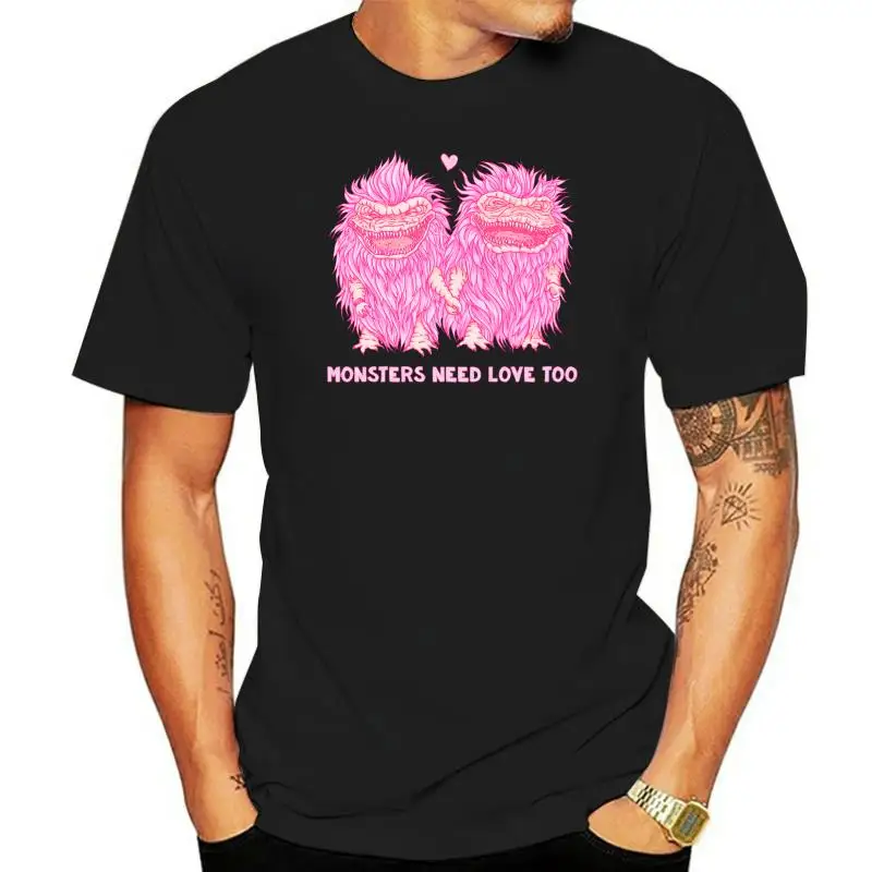 

Футболка с надписью «Monsters need love too», Мужская футболка, вдохновленная ужасными фильмами 80-х годов