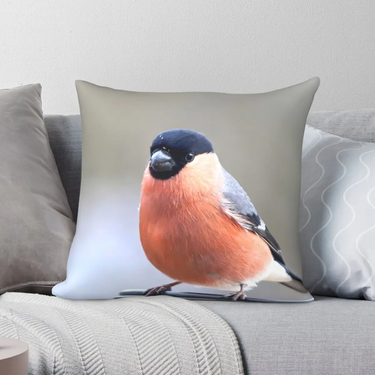 

Квадратный чехол Bullfinch, наволочка из полиэстера, льна, бархата, с узором, на молнии, декоративный чехол для подушки, наволочка для комнаты