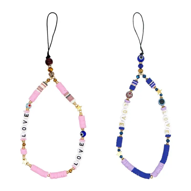 

2pcs Blue Eye Lanyards Phone Hanging Ornaments Phone Accessories for Decor