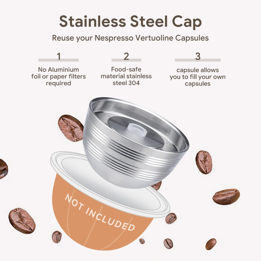 Фото Icafilas многоразовый кофейный фильтр для Nespresso Vertuo Next Vertuoline многоразовая капсула из нержавеющей стали с оригинальным стручком подарок №1
