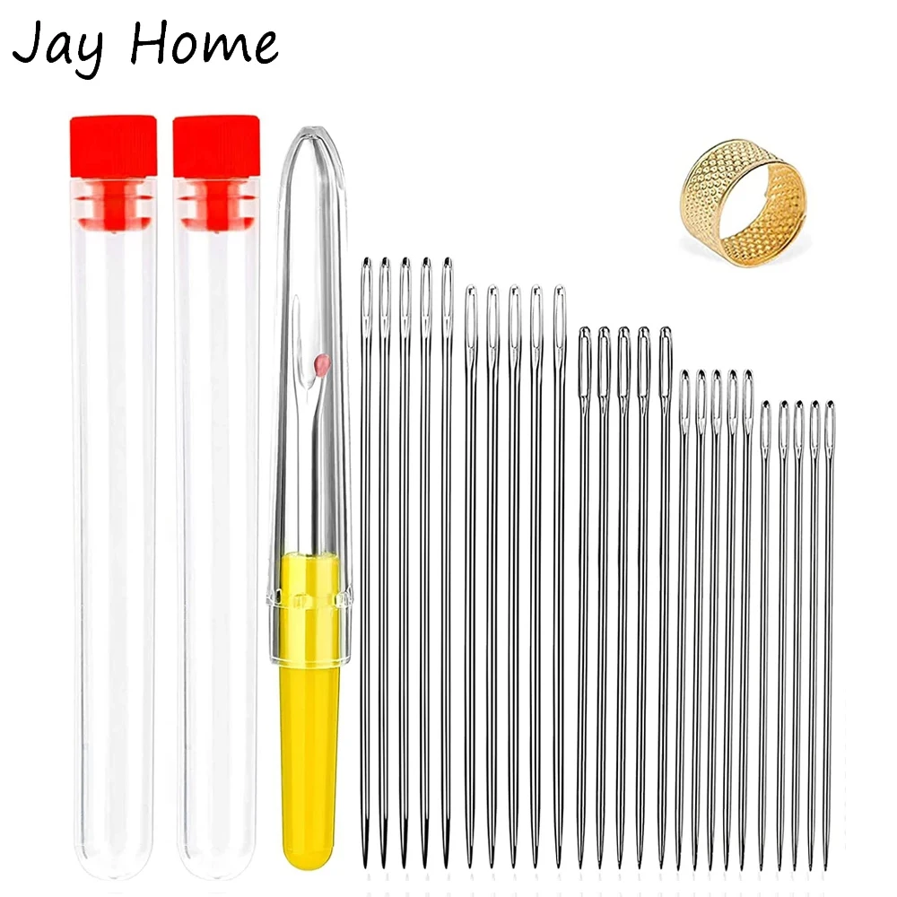 25 шт. иглы для ручной вышивки с большими глазками 5 размеров |