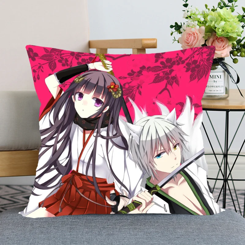 

Anime Inu x Boku SS Pillow Case For Home Decorative Pillows Cover Square Zippered Satin Fabric PillowCases 40X40,45X45cm