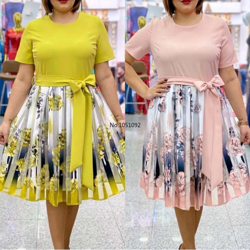 

3XL Plus Size African Dress For Women 2020 Casual Slim Patchwork Color Midi Dresses Elegant Sexy Dress Africa Clothing