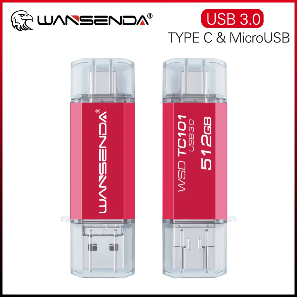 

WANSENDA USB флеш-накопитель, OTG, USB 3,0, 512 ГБ, 256 ГБ, 128 ГБ, 64 ГБ, 32 ГБ