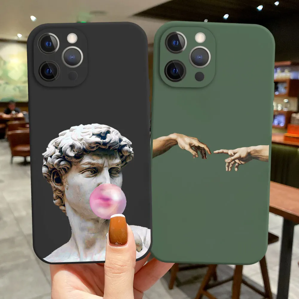

Fashion Luxury Art Aesthetic David Phone Case For iPhone 14 Pro Max 11 13 Pro Max XR X XS 7 8 Plus 12 Mini Candy Silicone Cover