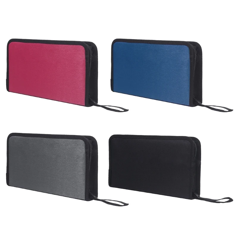 

Portable DVD 80 Capacity Mercerized Fabric Storage Bag Holder Zipper