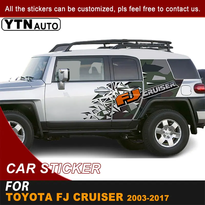 Для Toyota FJ Cruiser 2003-2015 2016 2017 наклейка на боковые двери кузова автомобиля камуфляжная