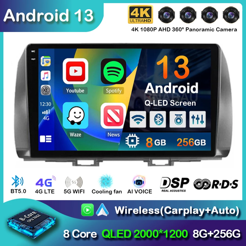 Android 13 Carplay авто радио для Toyota bB 2 QNC20 2005-2013 2014 2015 2016 GPS мультимедийный плеер стерео
