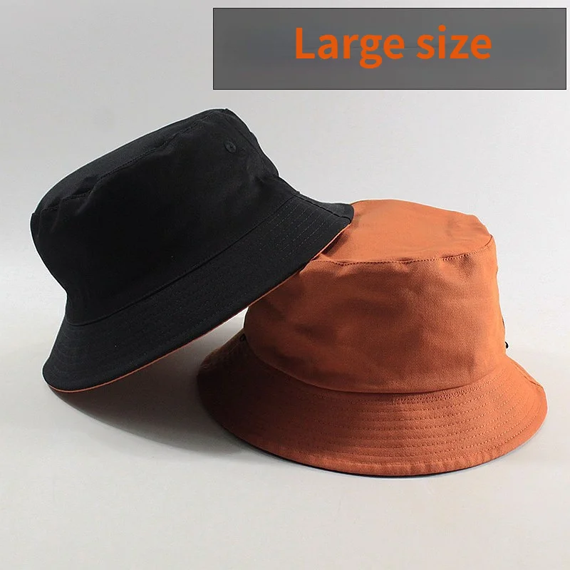 Large Size Women Fishing Hats Big Head Man Summer Sun Hat Two Sides Panama Caps Plus Sizes Bucket Hats 57-59cm 60-62cm 63-64cm
