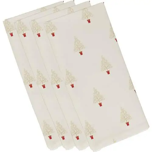 

Simply Daisy 18" x 18" Ivory Filigree Forrest Napkins, Set of 4
