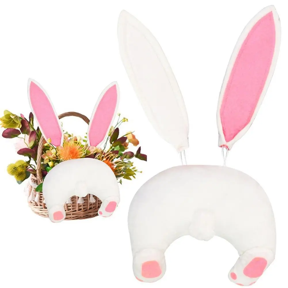 

2023 Easter Rabbit Garlands Front Door Oranments Wall Decorations Easter Thief Bunny Butt Wreath Happy Easter Party Decor