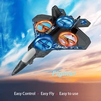 rc foam aircraft f22 remote control airplane 2 4g 6ch stunt fighter 4 motors led lights glider epp foam toys for boys kids gift