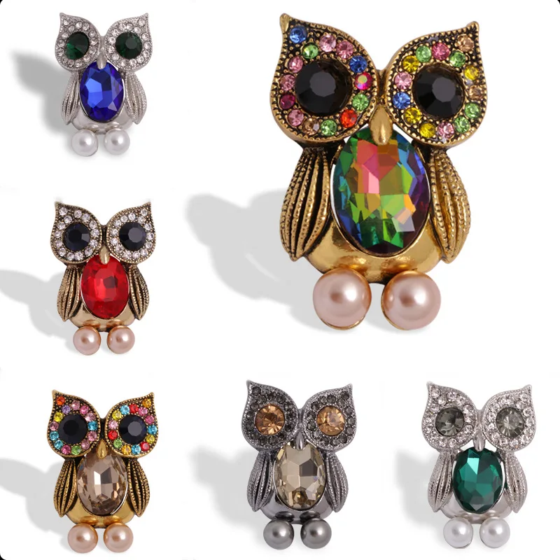 

Fashion Retro Diamond Brooches for Women Girls Cute Big-eyed Owl Alloy Brooch Pin Clothing Accessories Jewelry Gift Wholesale