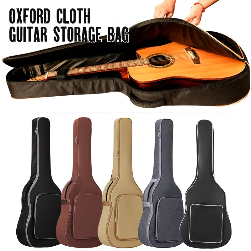 Multi-size Waterproof Guitar Case Double Shoulders Strap Padded Guitar Carry Backpack Portable Guitar Bass Storage Bag 21"-41"