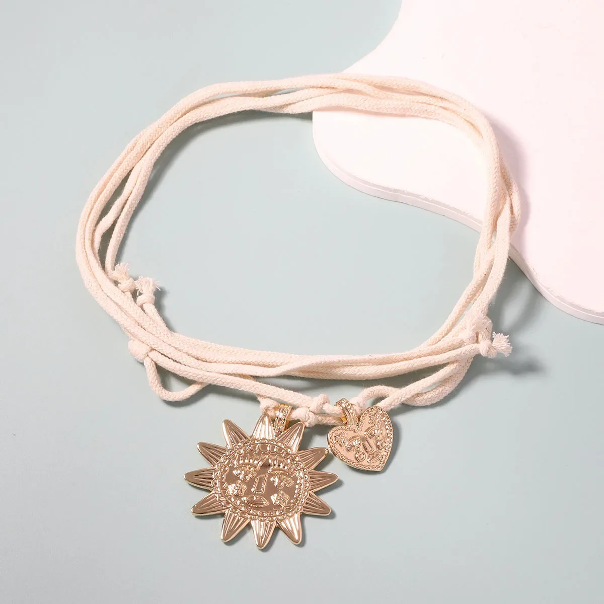 ZA трехмерное металлическое ожерелье в форме солнца и сердца для женщин винтажные