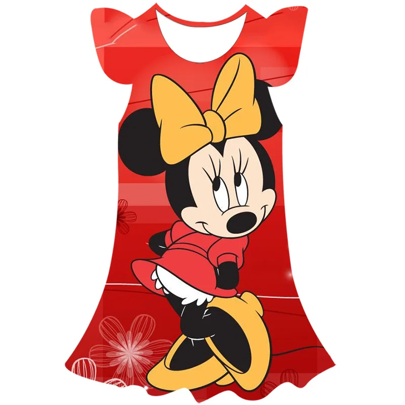 

Pretty Baby Girl Summer Disney Minnie Mouse Cute Graphic Printed Children Girls Fashion Casual Cute Dress 6M-10T Girl's Dress