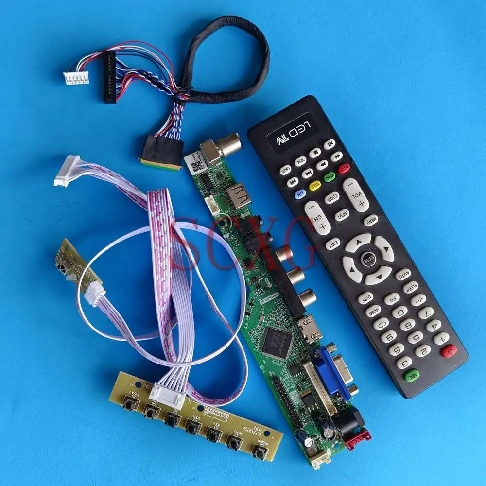 

Fit B156HW01 V1 Analog TV Signal 1920 1080 40 Pin LVDS Matrix USB HDMI-Compatible VGA AV 15.6" LED LCD Driver Control Board Kit