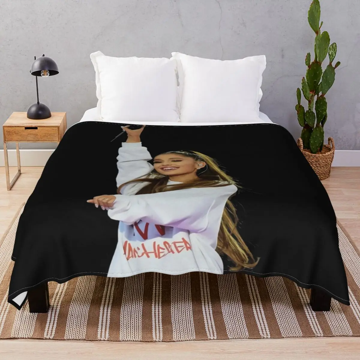 Pop Singers Blanket Fleece Autumn/Winter Breathable Throw Blankets for Bed Sofa Camp Office