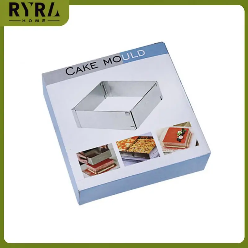 

Kitchen Accessories Adjustable Mousse Ring Mould Baking Tool Stainless Steel Square Cake Mold Bakeware Baking Tools Dropshipping