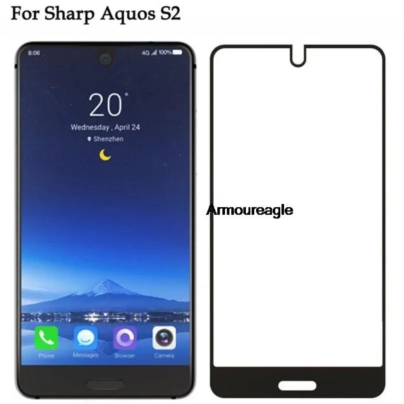 3d закаленное стекло для Sharp Aquos S2 полное покрытие 9-часовая пленка