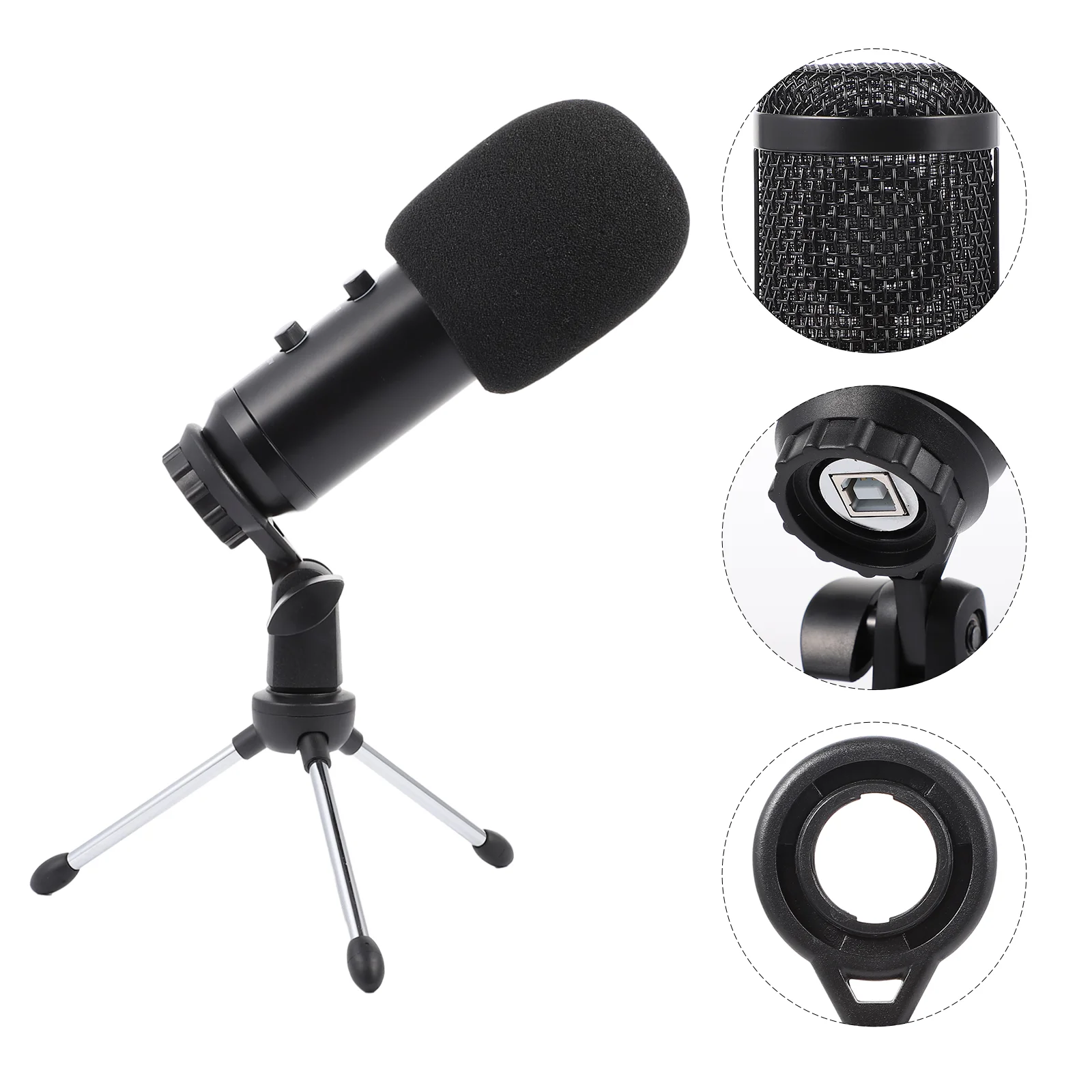 

1 Набор для студийной записи, встроенный микрофон для прямой трансляции в черном цвете
