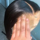 250% плотность HD Прозрачная Кружевная передняя часть парик из человеческих волос для черных женщин предварительно выщипанный прямой HD кружевной передний парик