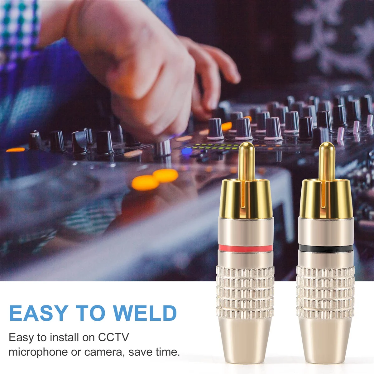 20 шт. RCA разъем аудио-видео кабельный позолоченный