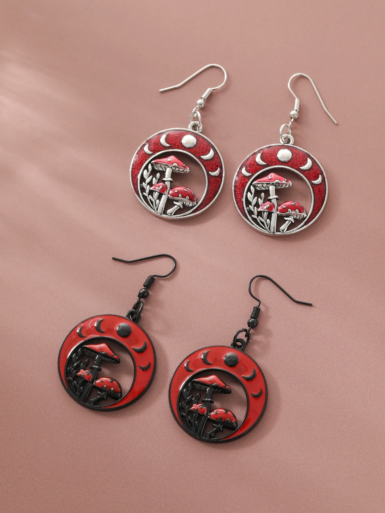 Модные серьги-подвески в виде грибов и Луны для женщин