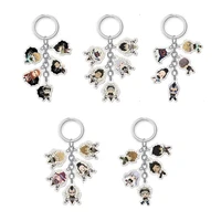 anime cartoon key chains black clover keychain action figure acrylic pendant cosplay decoration keyring fashion jewelry