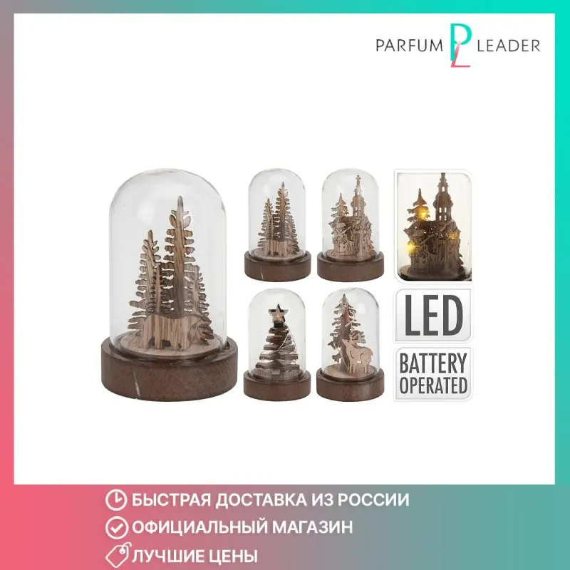 Figurine home collection Black &amp Gold New Year tree with LED light 1 PCs | Figurines Miniatures