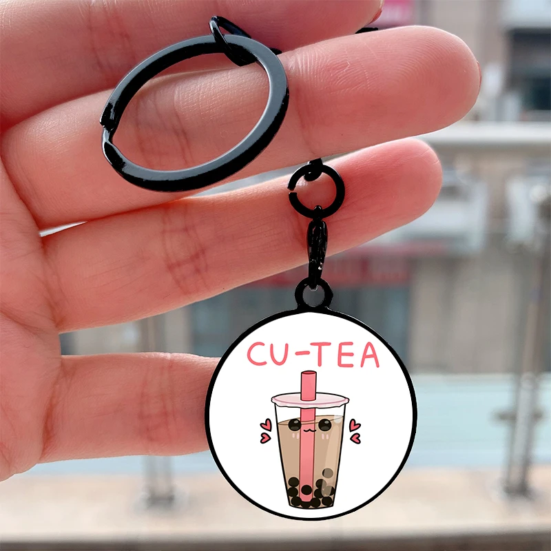 

Fashion delicious cu tea Cool Key Tag Motorcycles Cars Backpack Chaveiro Keychain For Friends Key Ring Gifts Accessories