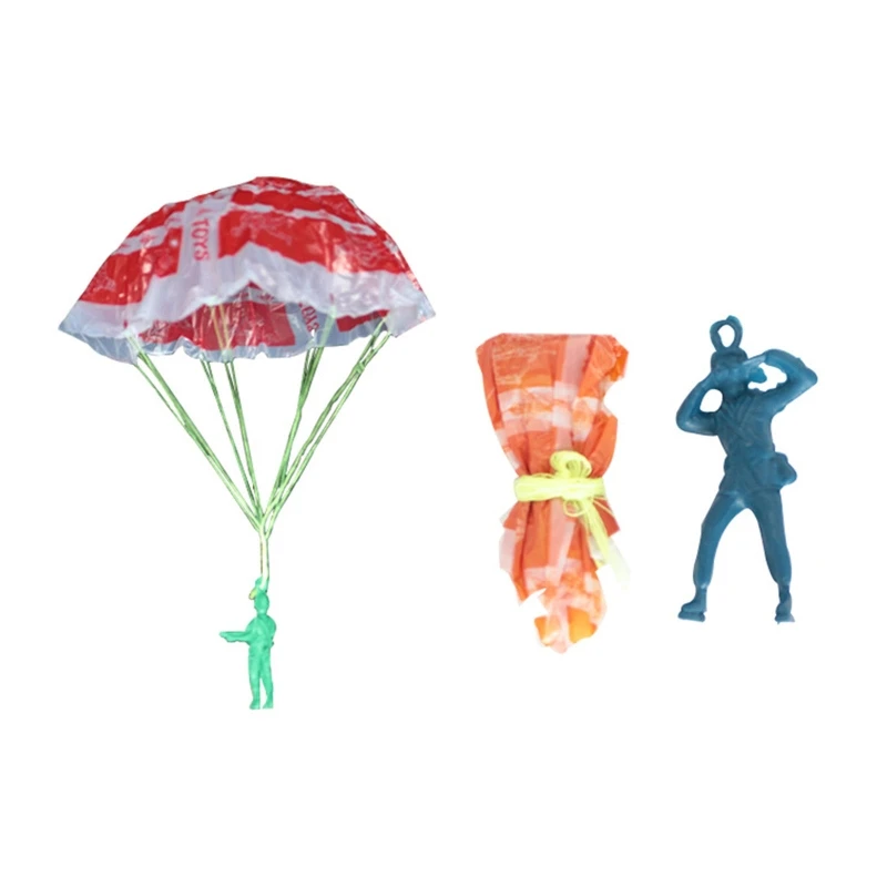 

2-in-1 Hand Throwing & Landing Parachute Flyers Soldier Flying Toy Figure Interactive Sports Toy Children Outdoor Play