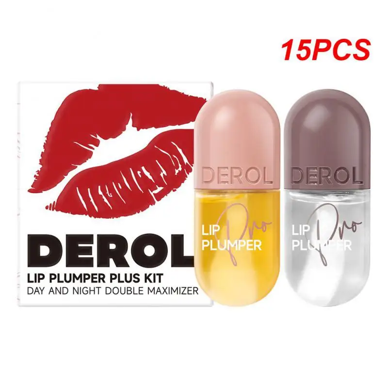 

15PCS DEROL Lip Plumper Set Lip Care Gloss Can Make The Lips Fuller And Maximizer Lip Gloss Lipstick Fuller Enhancer Women