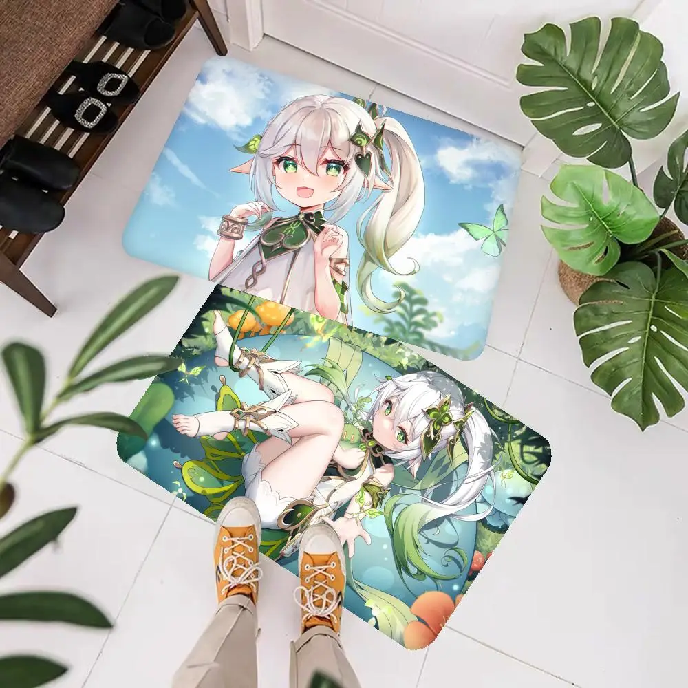 

Cute Nahida Genshin Impact Floor Mat Floor Mat Nordic Style Home Doormat Bathroom-Toilet Mats Bedroom Hotel Decor Mat
