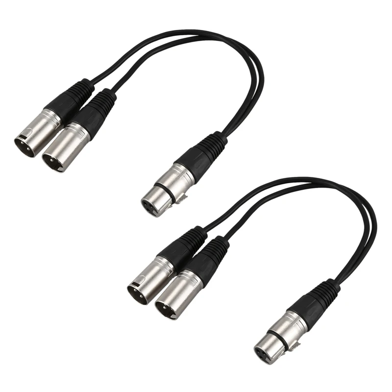 RISE-2X Новый 3Pin XLR Женский разъем к двойной 2 штекер Y разветвитель Кабель адаптер 1 фут шнур