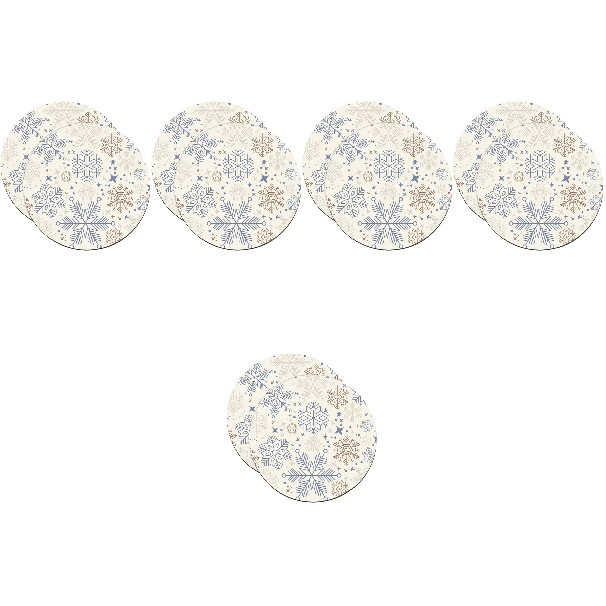 

10 Snowflake Pattern Coaster Non-slip Cup Coaster Wear-resistant Cup Pad Delicate Cup Mat Decorative Cup Mat