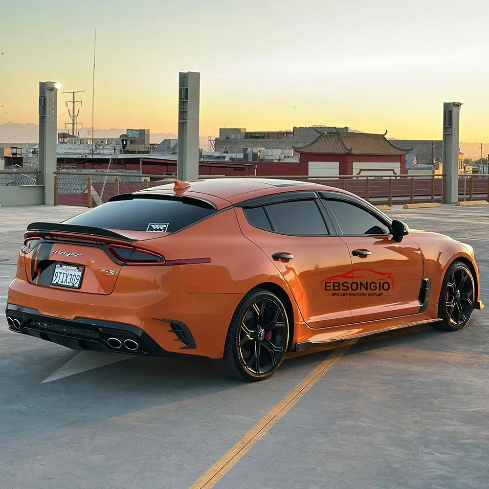Фото Для Kia Stinger 2018-2025: Глянцевый черный задний спойлер-«утиный хвост» из ABS-пластика, тип Highkick Wing №3