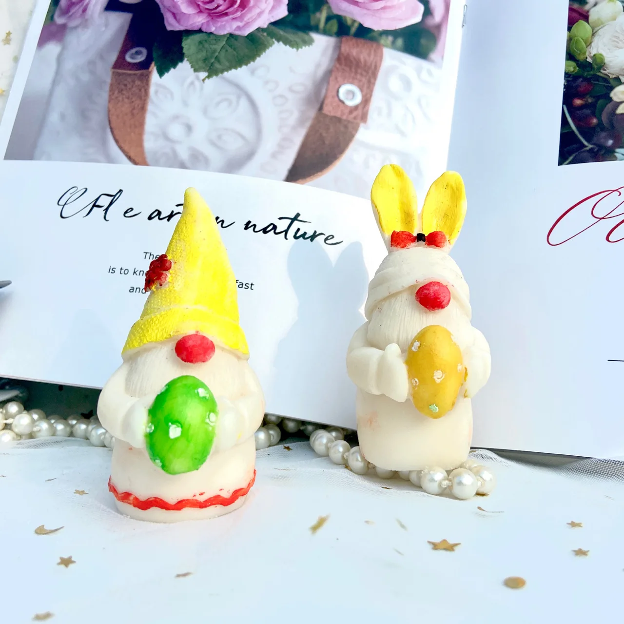 

3D Easter Rabbit Gnome Statue Candle Mold Funny Resin Casting Concrete Plaster Nordic Nisse Figurine Silicone Mold Home Decor