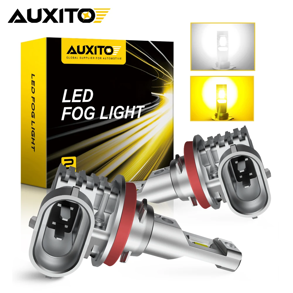 

AUXITO 2 шт. H8 H11 светодиодные противотуманные фары Canbus H9 H10 9145 9005 HB3 9006 HB4 светодиодные автомобильные DRL дальние фары переключения белый желтый 12 В