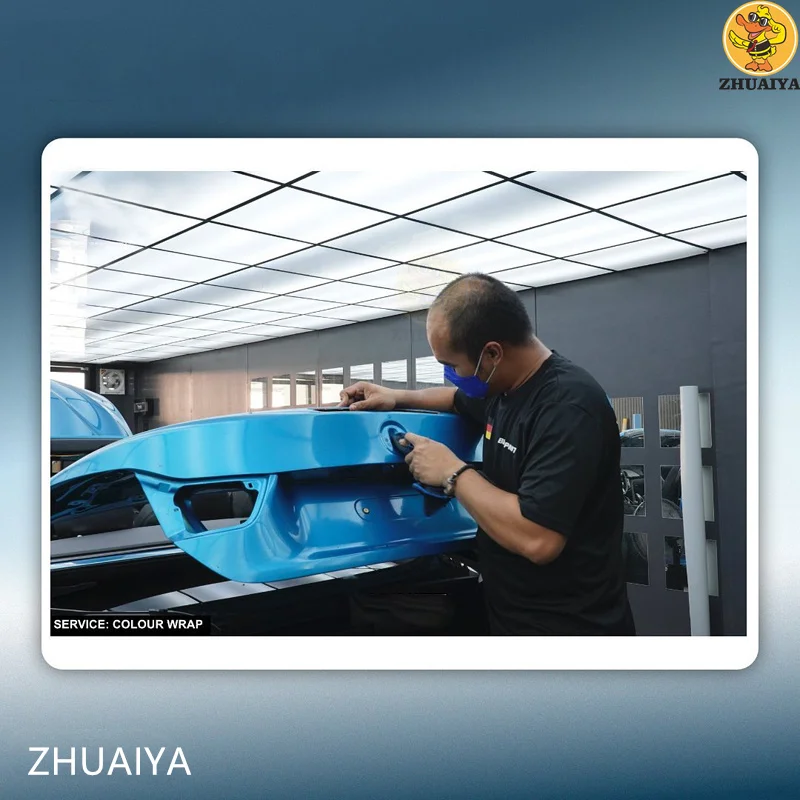 ZHUAIYA супер глянцевая китайская синяя виниловая пленка для обертывания